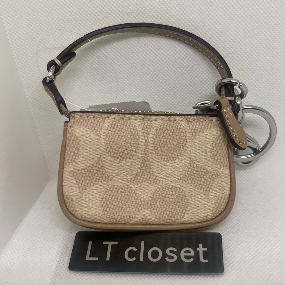 Coach Mini Nolita Bag Charm Signature Canvas NEW - Picture 4 of 4